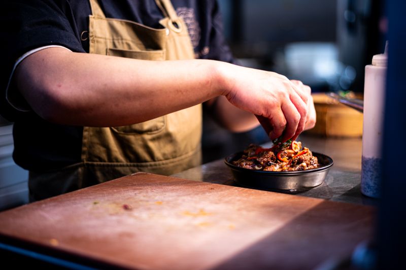 Dions kitchen team preparing fresh food