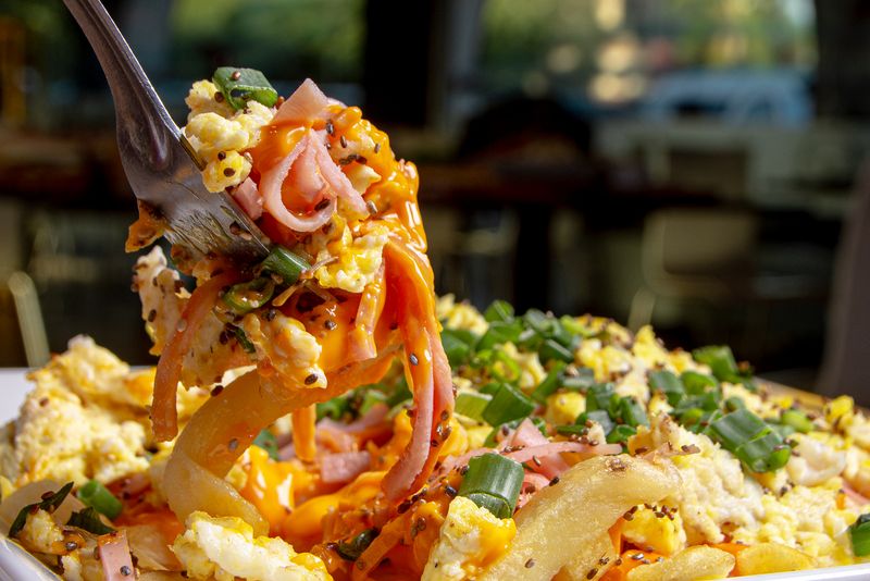 Loaded cheese fries with toppings